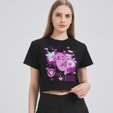 Toxic Berry Cat Croppped T-shirt Nichesou BLACK