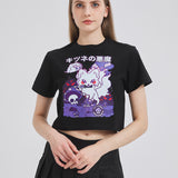 Demon Evil Fox Cropped T-shirt Nichesou