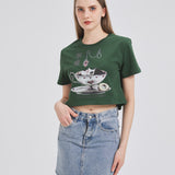 Tea Cup Girl Demon Cropped T-shirt Nichesou