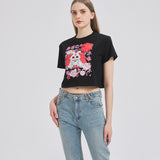 Nine Tail Fox Cropped T-shirt Nichesou BLACK