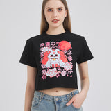 Nine Tail Fox Cropped T-shirt Nichesou BLACK
