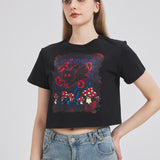 Black Mothman Cat Cropped T-shirt Nichesou