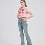 Nine Tail Fox Cropped T-shirt Nichesou PINK
