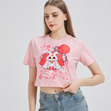 Nine Tail Fox Cropped T-shirt Nichesou PINK