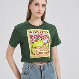 Mushroom Frog Wanted Poster Cropped T-shirt Nichesou