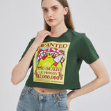 Mushroom Frog Wanted Poster Cropped T-shirt Nichesou