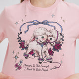 Two-Headed Lamb Cropped T-shirt Nichesou