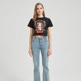 Rainbow Butterfly Wounded Bunny Cropped T-shirt Nichesou