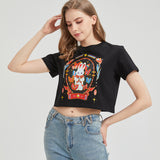 Rainbow Butterfly Wounded Bunny Cropped T-shirt Nichesou