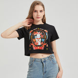 Rainbow Butterfly Wounded Bunny Cropped T-shirt Nichesou
