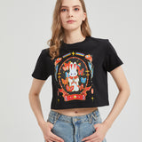 Rainbow Butterfly Wounded Bunny Cropped T-shirt Nichesou