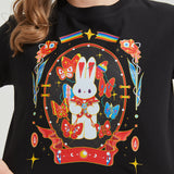 Rainbow Butterfly Wounded Bunny Cropped T-shirt Nichesou