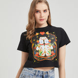 Flower Twins Wounded Bunny Cropped T-shirt Nichesou