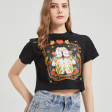 Flower Twins Wounded Bunny Cropped T-shirt Nichesou