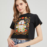 Flower Twins Wounded Bunny Cropped T-shirt Nichesou