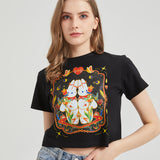 Flower Twins Wounded Bunny Cropped T-shirt Nichesou