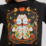 Flower Twins Wounded Bunny Cropped T-shirt Nichesou