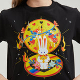 Moon Pocket Watch Wounded Bunny Cropped T-shirt Nichesou