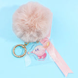 Kirby Pom Pom Fuffy Ball Fur Charm Keychain
