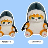 Mofusand Cat in Shark Costume Sitting 8 Inch