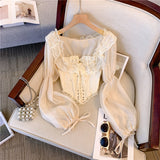 Royal Lace Tie Bustier Top Lolita Shirt