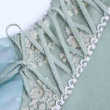 Turquoise Elves Buckle Lace-up Waist Spaghetti Straps Dress
