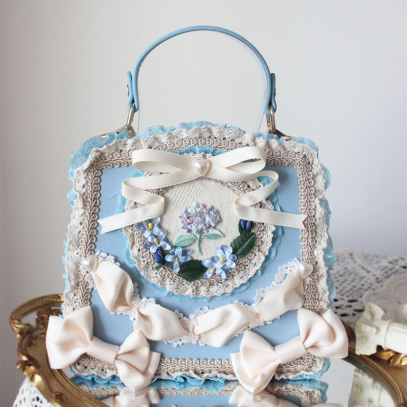 Tea Party Lolita Handmade Lace Bow Flower Handbag