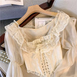 Royal Lace Tie Bustier Top Lolita Shirt