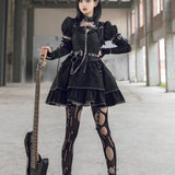 Imprisonment V-neckline Punk Jumper Dress Full Set