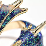 Starry Sky Adjustable Dragon Ring Blue