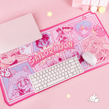 Pink Sailor Moon Inspired Manga Keyboard Gaming Mouse Pad