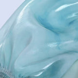 Turquoise Elves Self-tie Sash Waist Puff Sleeves Cropped Top Skirt