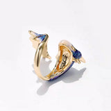 Starry Sky Adjustable Dragon Ring Blue