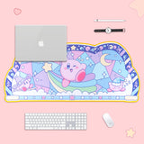 Rainbow Kirby Inspired Keyboard Gaming Mouse Pad