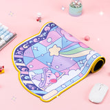 Rainbow Kirby Inspired Keyboard Gaming Mouse Pad