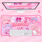 Pink Sailor Moon Inspired Manga Keyboard Gaming Mouse Pad