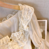 Royal Lace Tie Bustier Top Lolita Shirt