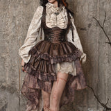 Western Life Ruffle Neckline Steam Punk Shirt