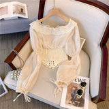 Royal Lace Tie Bustier Top Lolita Shirt