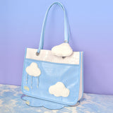 Cloud Sky Daydreamer PU Leather Tote Bag