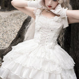 The Sweet White Princess Flounce Hemline Lolita Dress