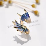 Starry Sky Adjustable Dragon Ring Blue