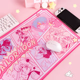 Pink Sailor Moon Inspired Manga Keyboard Gaming Mouse Pad