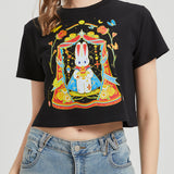 Wonderful Lamp Wounded Bunny Cropped T-shirt Nichesou
