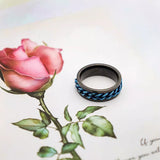 Blue Chain Stainless Steel Fidget Ring