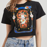 Rose Funeral Wounded Bunny Cropped T-shirt Nichesou