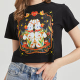 Flower Twins Wounded Bunny Cropped T-shirt Nichesou