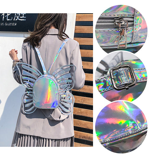 Butterfly Holographic Backpack- Pink – Marek+Richard