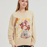 Mushroom Rabbit Under the Moon Sweatshirt COTTON Nichesou