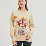 Mushroom Rabbit Under the Moon Sweatshirt COTTON Nichesou